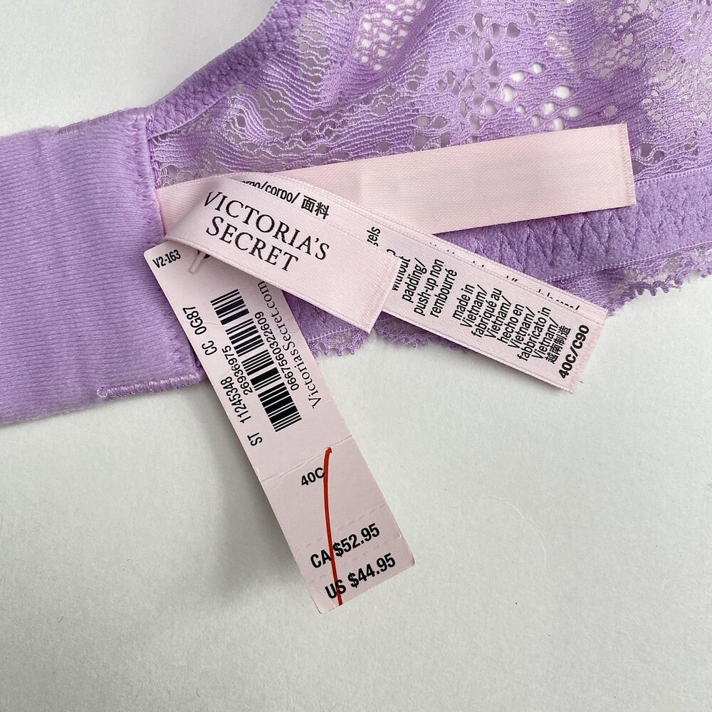 Victorias Secret Dream Angels Bra Womens 40C Purple Lace Unlined Underwire - Picture 5 of 8